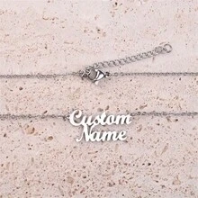 Collar personalizado con nombre personalizado - Acero inoxidable, fuente personalizable, perfecto para regalos del Día de la Madre y del Día del Amor