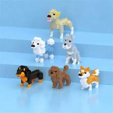 Bloques de construcción con partículas de tamaño micro de la serie de mascotas perro, un juguete que ejercita los dedos y la capacidad de pensamiento, apropiado para principiantes en bloques de construcción como regalo, 1 pieza