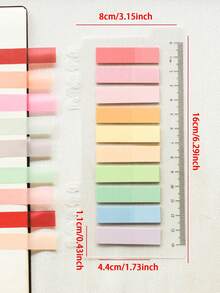 1000 Sticky Note Notes A Total Of 5 Styles A Package Of Translucent PET Plastic Material Index Adhesive Strong Student Supplies Office Label Use Issued 5 Types - Multicolor - View 3