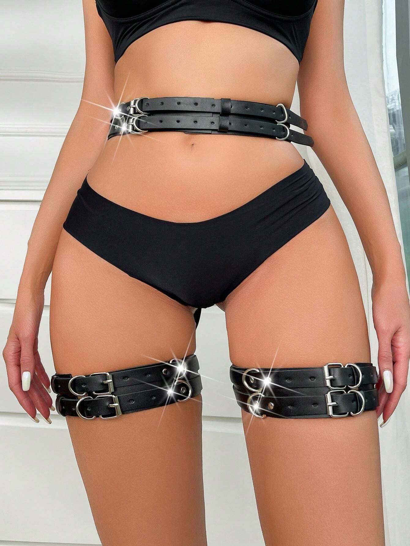 Harnais Corps Gothique BBOHSS - Soutien-gorge Pentagramme Et Porte-jarretelles Soutien-gorge Porte-jarretelles
