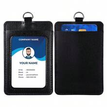Ví đựng thẻ ID dọc bằng da PU có dây đeo, thích hợp cho thẻ ID nơi làm việc, thẻ ra vào, thẻ nhân viên và thẻ ăn; cũng thích hợp cho thẻ học sinh, lựa chọn lý tưởng cho mùa tựu trường. - màu đen - Xem 9
