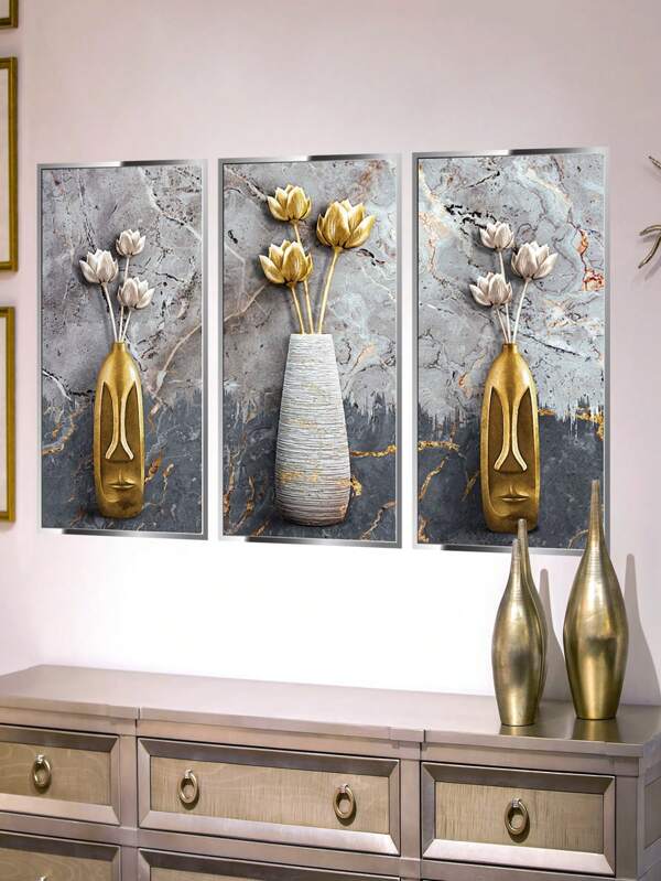 3pcs Floral Pattern Wall Sticker, Modern PVC Wall Art Decal For Home Decor, Stickers, Wall Decal, Vinly Decal For Home Decorations, Spring Decoration Items Refresh Your Home, Festival Decoration Stickers Gifts Birthday Graduation