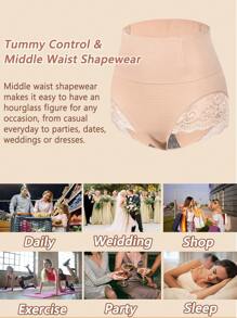 Shapewear voor dames Tummy Control Naadloze Body Shaper met sexy kant midden taille slipje ondergoed