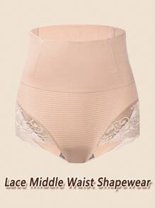 Shapewear voor dames Tummy Control Naadloze Body Shaper met sexy kant midden taille slipje ondergoed