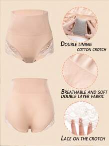 Shapewear voor dames Tummy Control Naadloze Body Shaper met sexy kant midden taille slipje ondergoed