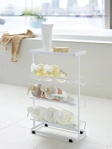 1 件装铁丝浴室收纳架，倾斜淋浴用品收纳架 - 白色 - 查看 3