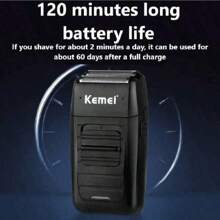 Kemei 科美电动剃须刀 KM-1102 往复式双网剃须刀 强劲动力 USB 充电 便携 节日情人节礼物 科美 Km-Pg1071 专业理发器 显示屏电动无绳强力理发器 - 黑色 - 查看 6