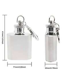 Mini Petaca de Acero Inoxidable Elegante Licorera de Bolsillo, Anfora Portátil para Licores, Ideal para Regalo y Salidas, ¡Disfruta Tu Licor Favorito en Cualquier Lugar! - Plateado - Ver 9