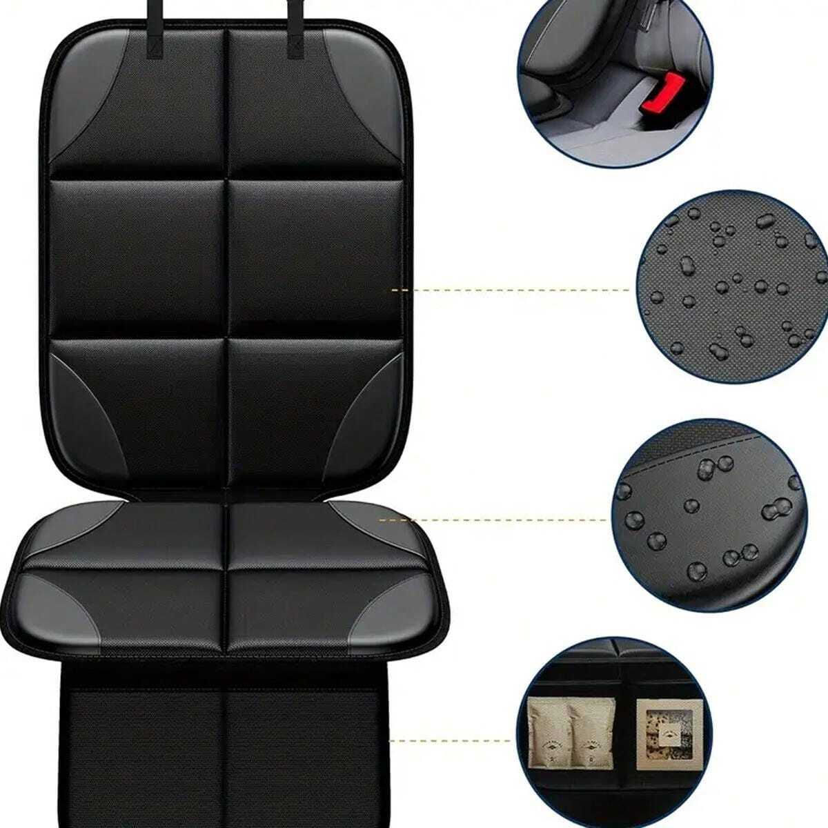 2Piece Car Seat Protector With Waterproof 600D Fabric And 2 Storage