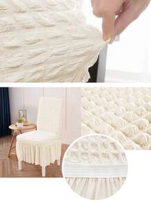 1PC,4pcs, Seersucker Chair Cover, Soft, Elegant, Dustproof, High Elastic Chair Cover, Suitable For Restaurants, Living Rooms, Hotels And Other Decorative Supplies Can Be Used Repeatedly, Multi-Color Choice