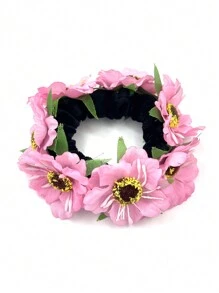 波西米亚纯色仿布雏菊花发带，弹力发带，适合发髻、马尾发夹