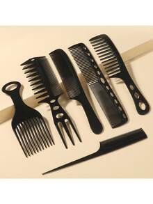 Set de peines antiestáticos para peluquería, desenredador portátil y herramienta de cuidado del cabello para uso en peluquería en el hogar, antiestático, peine para peinado doméstico, Set de 6 peines de paja de trigo, color rosa, cepillo/cabello - Multicolor - Ver 8