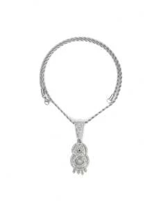 1PC Iced Fashion Drip Oil Arabic Digital Pendant Necklace With 20 Inch Stainless Steel Fried Dough Twists Chain Luxury Hip Hop Neck Jewelry - Number - View 14