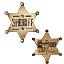 Xanight Distintos de Brinquedo de Xerife, Distintos de Colete de Polícia do Oeste, Broches de Estrela de Honra de Delegado, Presentes de Festa de Carnaval para Adultos Cowboy e Cowgirl de Halloween na Escola