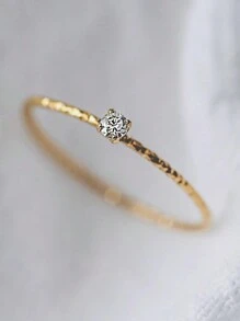 Luxurious Minimalist Micro Diamonds 18K Gold Plated Ring, Sparkling Starry Sky Fashion Jewelry