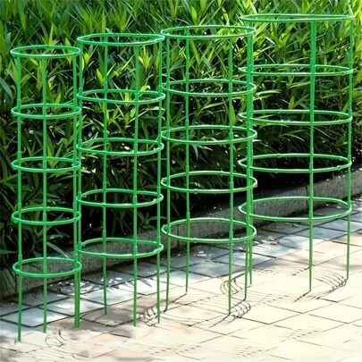 18/36pcs Stackable Flower Pots With Plant Support Rings - Plastic Material - Garden Flower Support Stakes