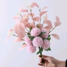 Ramo de flores artificiales para decoración, flores falsas para sala de estar, mesa de comedor, arreglo floral de lujo - Multicolor - Ver 6