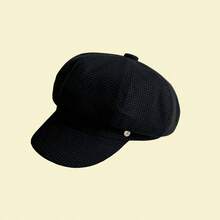 1pc   Ladies Beret Autumn And Winter Warm Hat With Brim Octagonal Hat Small Checkered Fabric Hat Outdoor Activities Friends Get Together Fashionable Hat - Multicolor - View 14