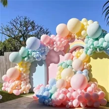 Bộ 189 bóng bay cầu vồng màu pastel 5/10/18 inch đủ màu sắc Bộ dụng cụ tự làm vòng hoa vòm, Bộ bóng bay cao su Macaron dùng cho tiệc sinh nhật, tiệc cưới, tiệc đính hôn, kỷ niệm, trang trí tiệc, - nhiều màu - Xem 1