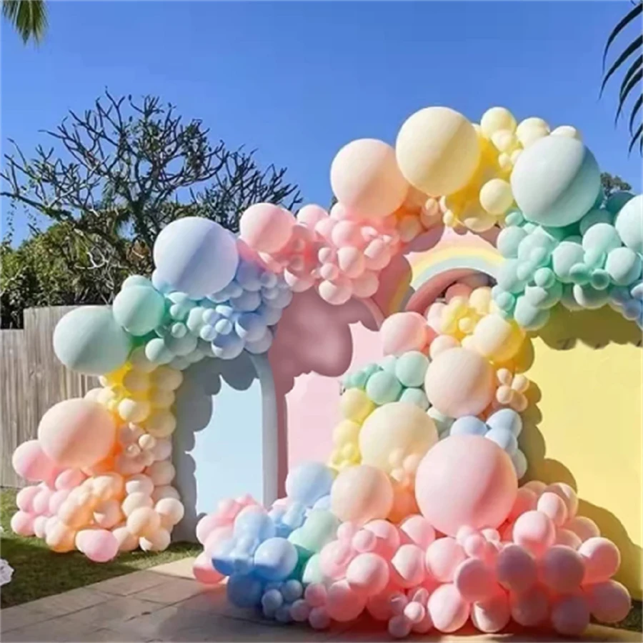 Bộ 189 bóng bay cầu vồng màu pastel 5/10/18 inch đủ màu sắc Bộ dụng cụ tự làm vòng hoa vòm, Bộ bóng bay cao su Macaron dùng cho tiệc sinh nhật, tiệc cưới, tiệc đính hôn, kỷ niệm, trang trí tiệc, - nhiều màu - Xem 1