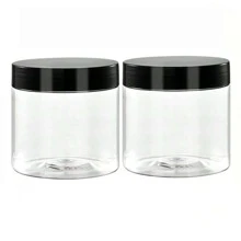2pcs 7.1cm Diameter Plastic Storage Jars With Lids, Paint Filling Bottles, Cream And Mask Containers, Eye Cream And Face Cream Bottles, PET Wide Mouth Transparent Trial Size Partition Bottles, Cosmetic Refillable Bottles