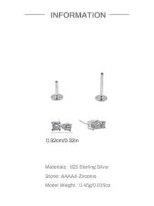 EleRunis 1PC 925 Sterling Silver Dainty Prong Setting Stud 18K Gold Plated Cartilage Helix Tragus Piercing Hypoallergenic Earring Jewelry Gift For Women Girls Daily Wear Wedding Party Engagement