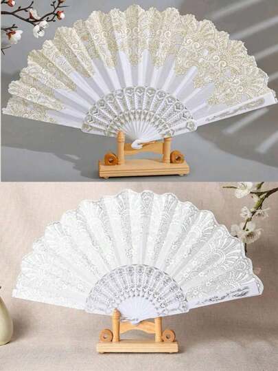 1 quạt trang trí họa tiết lá, quạt gấp thủ công bằng sợi hiện đại cho gia đình làm quà tặng tốt nhất