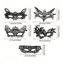 1pc Black Sexy Lace Blindfold, Suitable For Makeup Ball, Halloween, Christmas Party, Role Play Accessory,Christmas - Multicolor - View 2