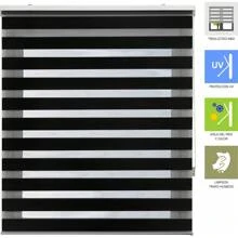 Ecommerc3 Cortina de rolo personalizada noite e dia tamanho 90x180 - tecido cego noite e dia tamanho 87x175 - cortina noite e dia fácil instalação bege - Preto - Ver 5