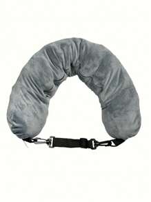 Almohada de cuello rellenable para viajes, almohada de viaje rellenable con ropa, bolsa de almacenamiento de almohada de viaje rellenable, funda de almohada de cuello de viaje empaquetable con ropa para avión, funda de almohada con almacenamiento, cómoda y ligera, gris - Gris - Ver 9