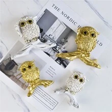 1件猫头鹰树脂工艺品摆件可爱大眼复古猫头鹰网红丑猫头鹰小雕塑家居装饰小摆件