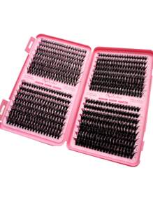 632PCS Lash Clusters Book DIY Eyelash Extensions Bundle Kit Clusters Lashes Book 0.07 D Curl LASH Mega Volume Individual Lashes Eyelash Clusters Extensions Wispy Lashes Cluster DIY At Home - D - View 13