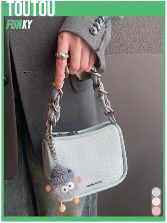 TOUTOU Original Designer Lightweight Business Casual Handbag & Tote Bag Beach Essentials, Pink Purse & Mini Square Bag, Minimalist Vintage Litchi Pattern Shoulder Bag & Underarm Bag, Vegan Leather Crossbody Bag & Satchel Bag For Teen Girls, Women,College Students,Rookies & White-Collar Workers Perfect For Office,College,Work,Business