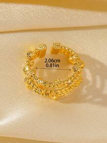 1 件可调节尺寸时尚潮流镂空镂空花朵复古中国风合金戒指