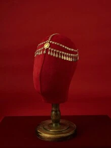 1 件中东风格别致夸张金铜复古时尚头饰，适合外出、聚会、日常佩戴、圣诞节、送给女性、女朋友、父母的礼物