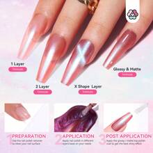 SAVILAND Cat Eye Nail Polish Set: 12 Colors Magnetic Glitter Quick Dry Fingernail Polish Non Gel Regular Vegan Nail Lacquer Kit With Base-Top Coat Magnet For Toenail French Self DIY Home Nail Art - 貓眼指甲油套裝 - 查看 4