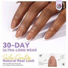 SAVILAND French Gel Nail Kit: Long-Lasting Extra Short Square Press On Nails For Women Thick & Perfect Nude French Gels Tips Chip-Free Sturdy-Fit Solid Nail Glue Gel U V/LED Lamp Nail Supplies - 短杏仁法式按壓指甲套裝 - 查看 2