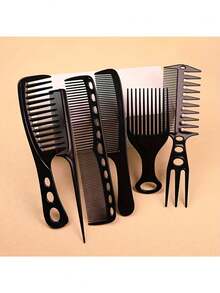 Set de peines antiestáticos para peluquería, desenredador portátil y herramienta de cuidado del cabello para uso en peluquería en el hogar, antiestático, peine para peinado doméstico, Set de 6 peines de paja de trigo, color rosa, cepillo/cabello - Multicolor - Ver 11