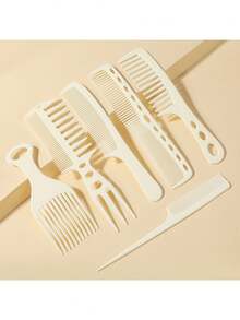 Set de peines antiestáticos para peluquería, desenredador portátil y herramienta de cuidado del cabello para uso en peluquería en el hogar, antiestático, peine para peinado doméstico, Set de 6 peines de paja de trigo, color rosa, cepillo/cabello - Multicolor - Ver 10