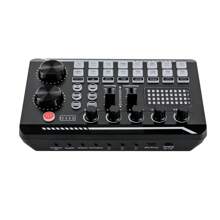 YUNRUX Soundboard Sound Effects Board Sound Mixer Board Bluetooth Compatible Sound Card With Multiple Sound Effects And LED Light Soundboard Live Sound Card And Audio Interface With DJ Mixer - Black - View 5