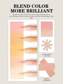 72/48/24/12 色丙烯马克笔，液体软头，学生用，不透明，可堆叠颜色，高品质水彩笔，DIY 美术用品 - 丙烯馬克筆 - 查看 7