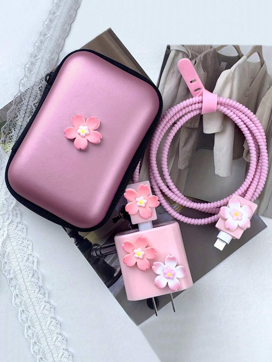 Compatible With Iphone 20W Fast Charging Data Cable Protection Case, Data Cable Storage Protection Set, EVA Headphone Data Cable Charger, USB Flash Drive, SD Card Storage Bag, Headphone Storage Box, Zipper Bag Cable Organizer