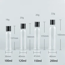 200ml Transparent Plastic Empty Bottle With Black Disc Cap, Squeezable Refillable Container For Shampoo, Lotion, Cream - Multicolor - View 7