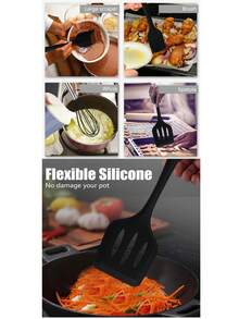 5 Pcs Silicone Spatula,Non-Stick Silicone Kitchen Cooking Utensils Rubber Spatula Set, Kitchen Spatula Cookware Utensils, Heat Resistant Silicone Kitchen Gadgets - Multicolor - View 7