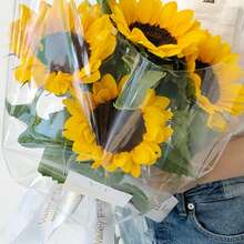 1000*54/2500*44cm 1件防尘透明鲜花包装纸防水塑料花束玻璃卷加厚水晶透明礼品、篮子、工艺品、零食、包装 - 彩色 - 查看 4