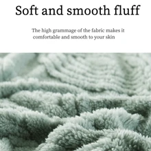 1 件法兰绒柔软熊猫蓬松毛毯披肩，可机洗且防褪色，可用作盖毯、车毯、午睡毯、卧室床上用品，适合家庭、办公室、旅行、野餐、派对、生日、毕业礼物 - 青色 - 查看 5