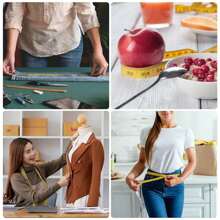 (1/5) قطعة شريط قياس مرن من الألياف الزجاجية بطول 1.5 متر /60 بوصة للخياطة والتفصيل والتفيت، مقياس مزدوج (لون وتصميم عشوائي)