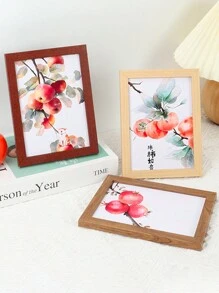 Simple Wooden Photo Frame, Brown Photo Frame, Put All Kinds Of Photos, Travel Souvenir Photos - Brown - View 2