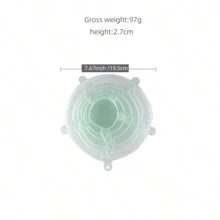 6 件硅胶弹力盖，可重复使用的碗用食品储存盖，6 种不同尺寸，适合大多数容器，可在洗碗机和冰箱中安全储存，厨房用品，适用于户外、露营 - 彩色 - 查看 3