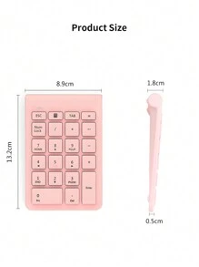 Tastierino numerico senza fili B038, tastierino numerico portatile 22 tasti 2,4 GHz, estensione tastiera numerica per contabilità finanziaria, 10 tasti per computer portatile, PC, desktop, Surface Pro, notebook - rosa/nero/grigio